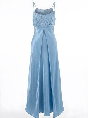 Jump Light Blue Satin Evening Gown